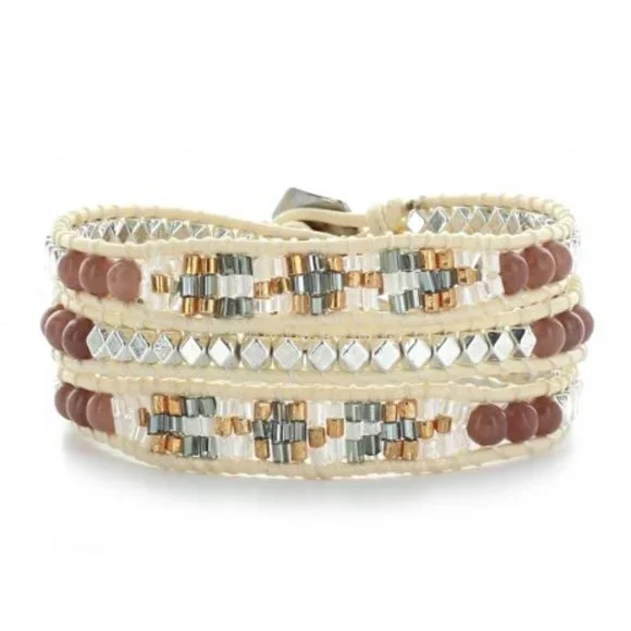 New Handmade Miyuki Beads Cross 3 Wraps Bracelet - Picture 1 of 4